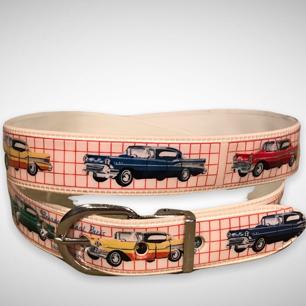 Super Rare 1960s BERNARD CARANT PARIS Classic American Cars Belt - 34